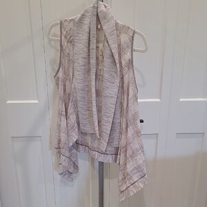 NWT Mystree Cream and Brown Lightweight Vest